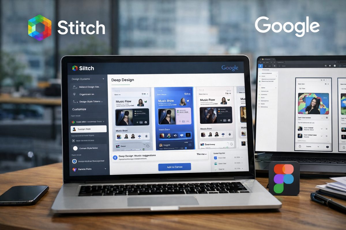 Google testa recursos avançados no Stitch: Deep Design, exportação para Figma e suporte a design systems
