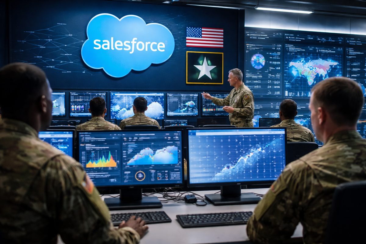 Salesforce fecha contrato de até US$5,6 bi com o Exército dos EUA para levar analytics e preparar terreno para IA agentiva