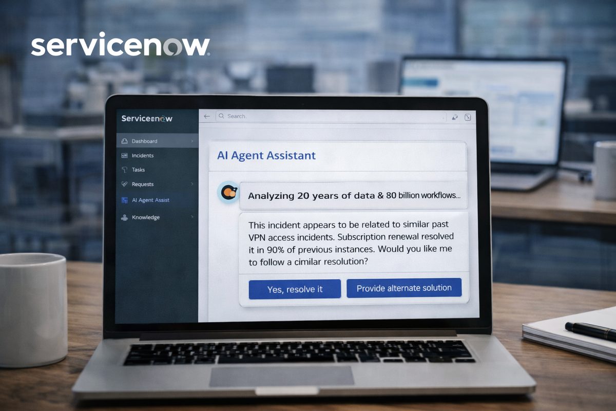 ServiceNow apoia agentes de IA em dados de 20 anos e 80 bilhões de workflows